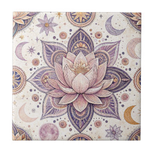 Celestial Lotus Mandala Spiritual Design Pattern Tile