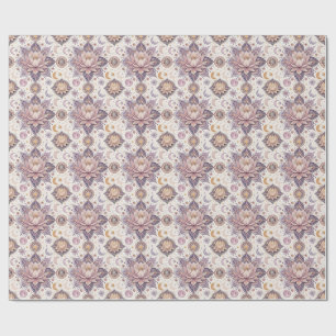 Celestial Lotus Mandala Spiritual Design Pattern Wrapping Paper