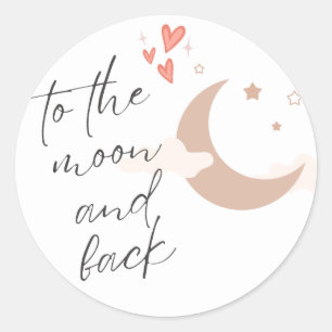 Celestial Love Affair: To the Moon and Back  Classic Round Sticker