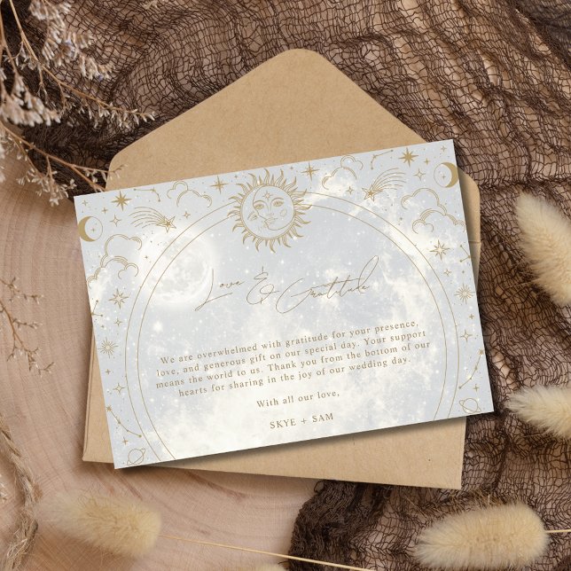Celestial Love Gratitude Photo Wedding Thank You (Celestial Love Gratitude Photo Wedding Thank You Cards)