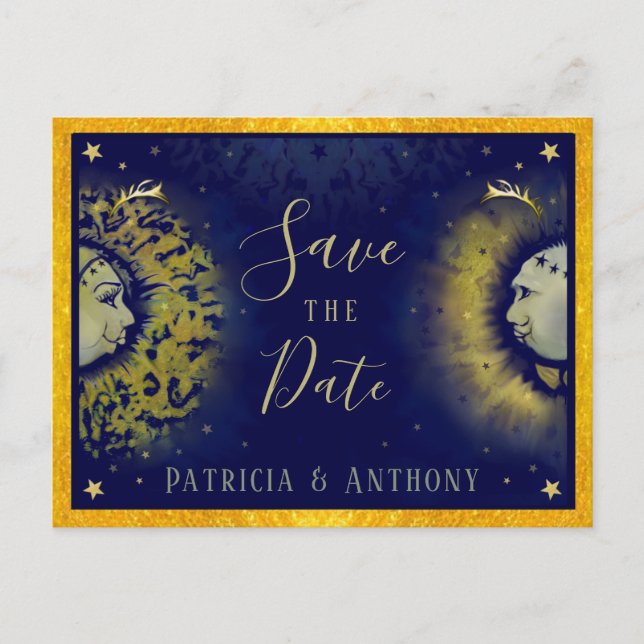 Celestial Love Save the Date Postcard (Front)
