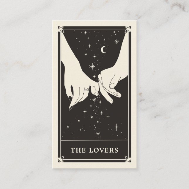 Celestial Lovers Tarot Wedding Save the Date Card (Front)