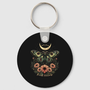 Celestial Luna Moth Subtle Anti Trump Key Ring