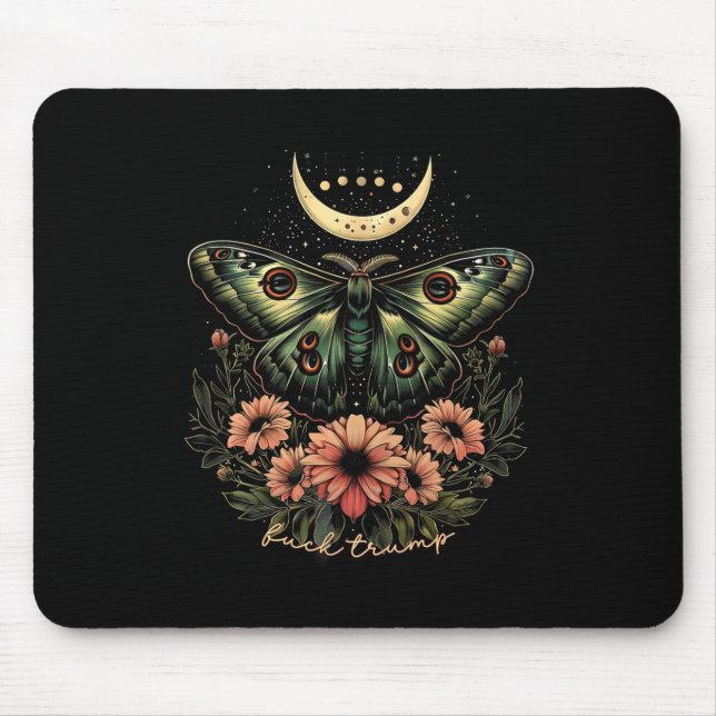 Celestial Luna Moth Subtle Anti Trump  Mouse Mat (Front)