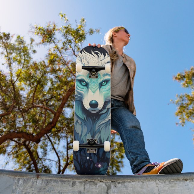Celestial Lunar Wild Wolf Skateboard (Outdoor 1)