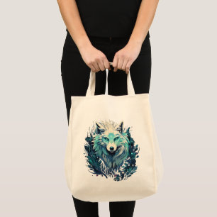 Celestial Lunar Wild Wolf Tote Bag