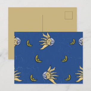 Celestial Magic Blue Whimsigoth Sky Holiday Postcard