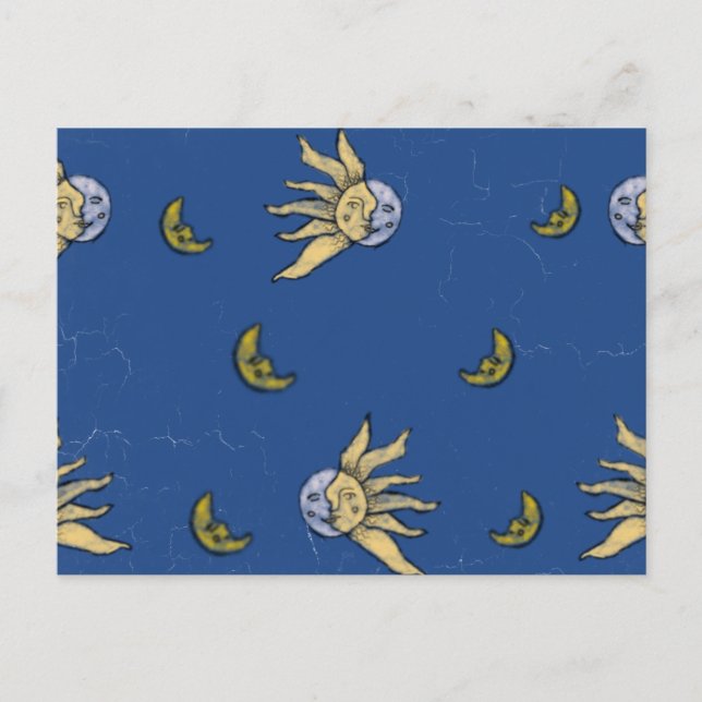 Celestial Magic Blue Whimsigoth Sky Postcard (Front)