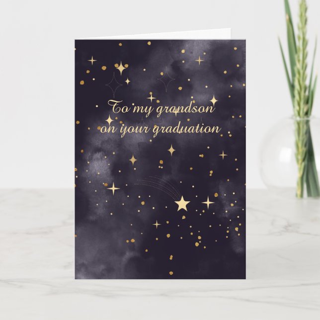 Celestial Majestic Grandson Graduation Card (Front)