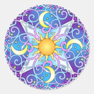 Celestial Mandala Classic Round Sticker