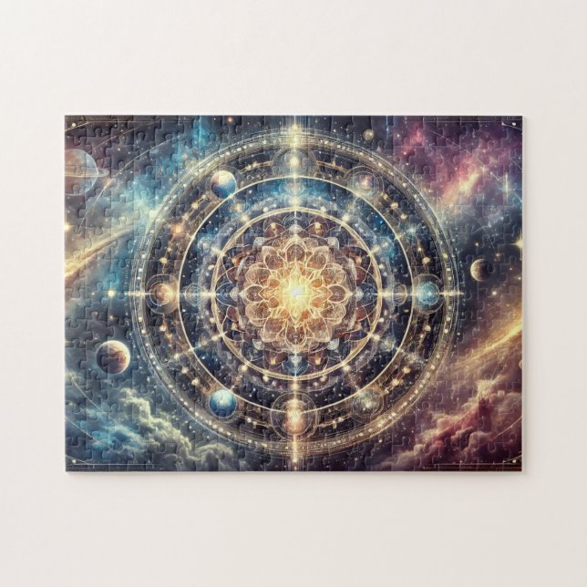 Celestial Mandala Galactic Harmony Meditation Gift Jigsaw Puzzle (Horizontal)
