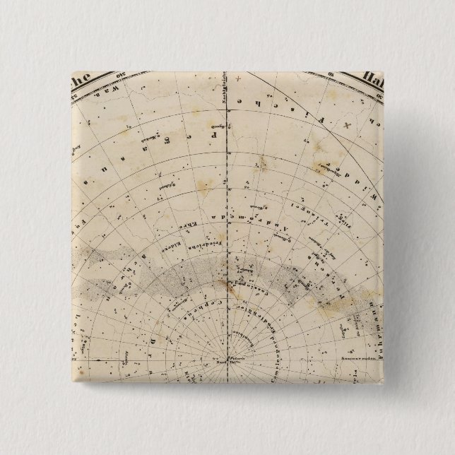 Celestial map 15 cm square badge (Front)