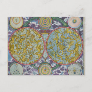 Celestial Map of the Planets Postcard