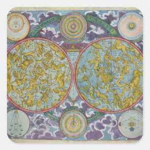 Celestial Map of the Planets Square Sticker