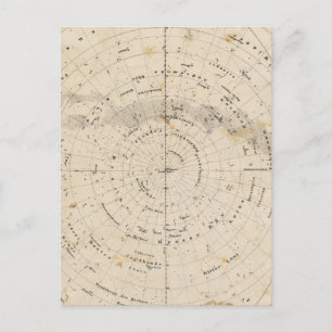 Celestial map postcard