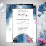 Celestial Map Teal Blue Purple Watercolor Wedding Invitation<br><div class="desc">Elegant and striking Wedding invitation with beautiful celestial globe and delicate teal, purple, fuchsia and blue watercolor inks with gold elements flowing behind your details creating a celestial atmosphere . Back with watercolor stains with celestial scene and bottom corner floral detail with couple's initials in a creative blend of purple,...</div>