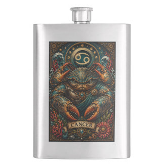 Celestial Masculine Cancer Taurus design Hip Flask