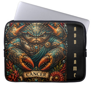Celestial Masculine Zodiac Cancer design Laptop Sleeve
