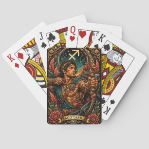 Celestial Masculine Zodiac Sagittarius design Playing Cards