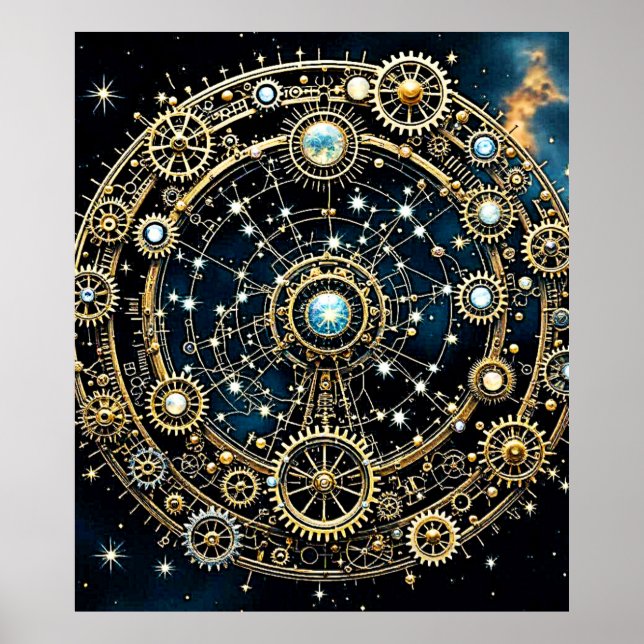 Celestial Mechanism Cosmic Art Poster (Front)