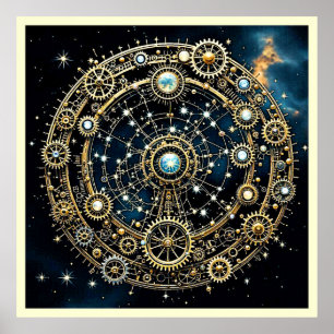 Celestial Mechanism Cosmic Art Poster