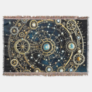 Celestial Mechanism Cosmic Art Throw Blanket
