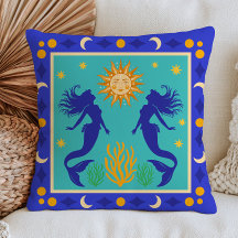 Celestial Mermaids Mystical Blue Nautical