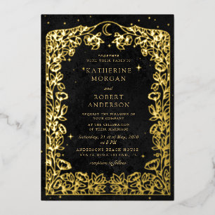 Celestial Midnight Blue Stars Moon Wedding