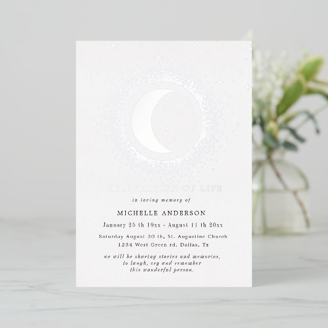 celestial midnight stars celebration of life foil  (Standing Front)