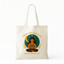 Celestial Mindfulness Moon Tote Bag