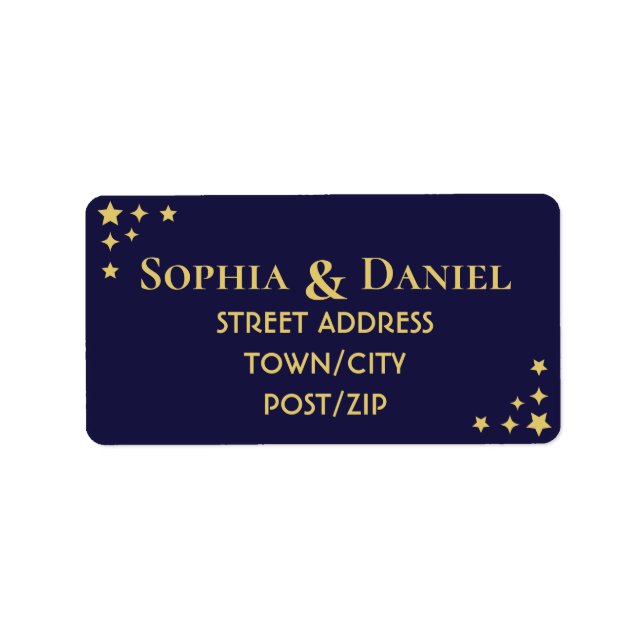 Celestial Minimalist Wedding RSVP Address Labels (Front)