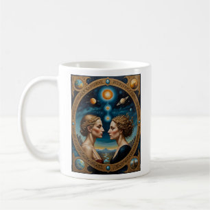 Celestial Mirror Goddesses Cosmic Coffee Mug