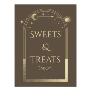 Celestial Mocha Gold Birthday Sweets & Treats Poster
