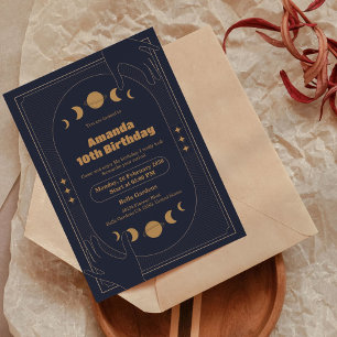 Celestial Modern Elegant Birthday Invitation
