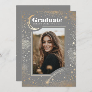 Celestial Modern Graduate Photo Graduation Announcement