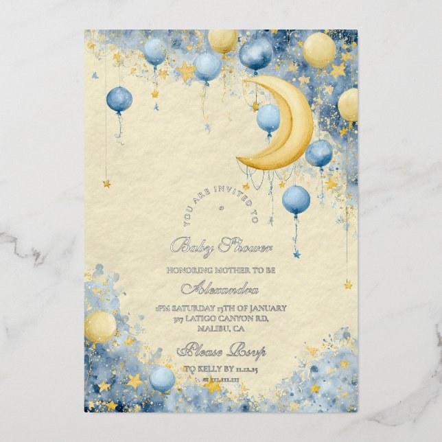 Celestial Moon and Stars Baby Shower (Front)
