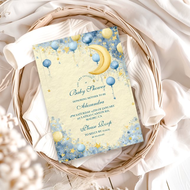 Celestial Moon and Stars Baby Shower Invitation (Creator Uploaded)