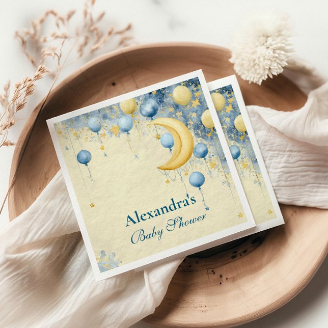 Celestial Moon and Stars Baby Shower Napkin (Creator Uploaded)