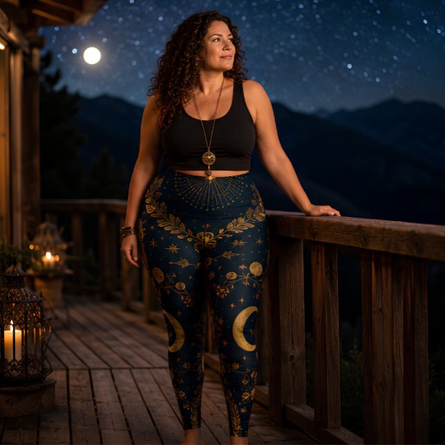 Celestial Moon and Stars Boho Astrology Leggings (Creator Uploaded)