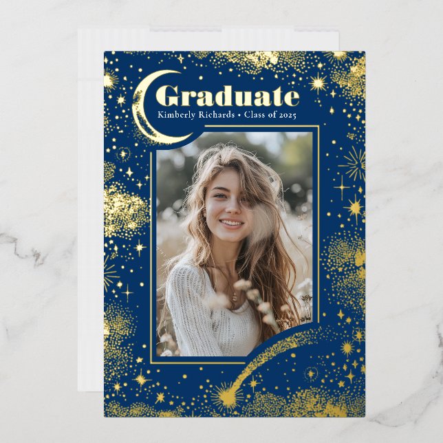 Celestial Moon and Stars Graduate Photo Graduation (Envelope)