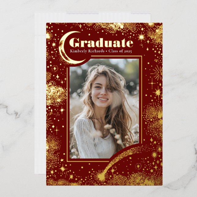 Celestial Moon and Stars Graduate Photo Graduation (Envelope)
