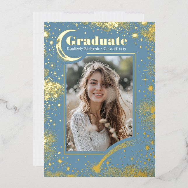 Celestial Moon and Stars Graduate Photo Graduation (Envelope)
