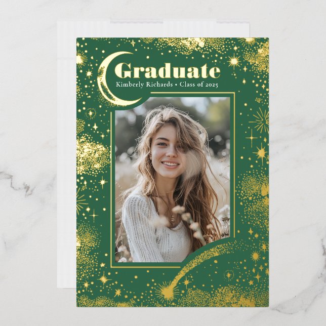 Celestial Moon and Stars Graduate Photo Graduation (Envelope)