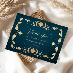 Celestial Moon and Stars Mystical Thank You Enclosure Card