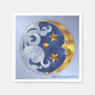 Celestial Moon and Stars Napkin