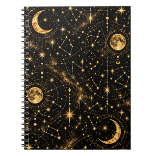 Celestial Moon and Stars Notebook