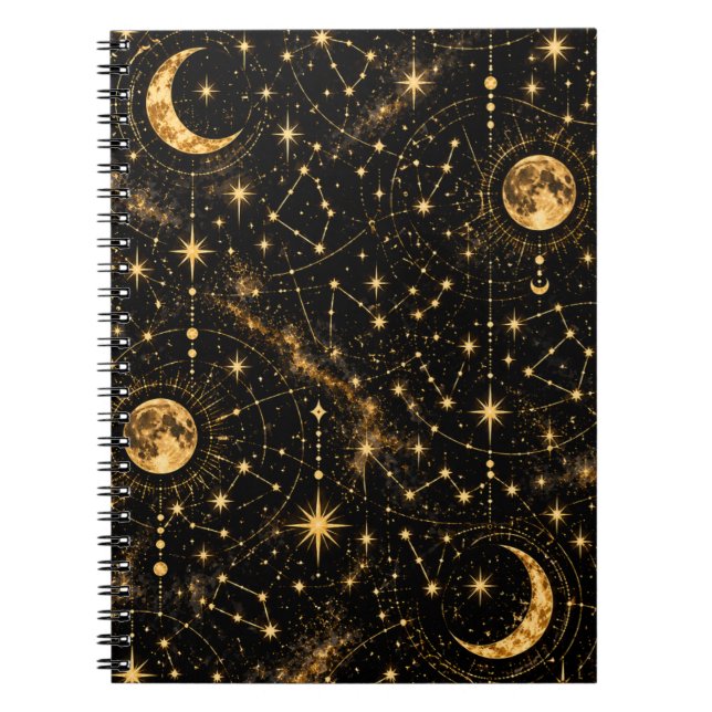 Celestial Moon and Stars Notebook (Front)