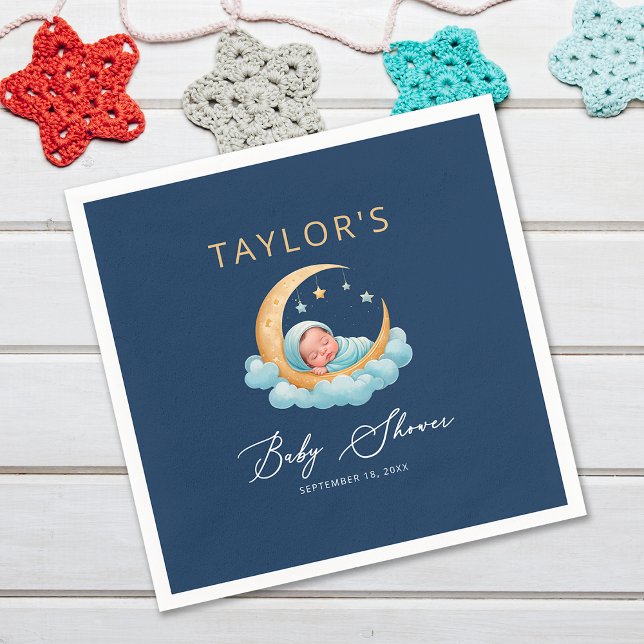 Celestial Moon and Stars Over the Moon Paper Napkin (Creator Uploaded)