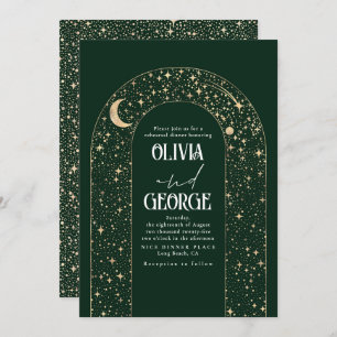 Celestial Moon and Stars Rehearsal Dinner Invitation