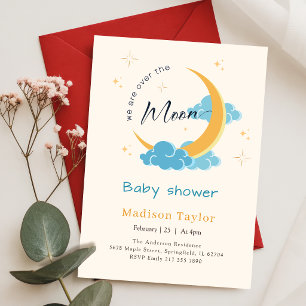 Celestial Moon and Stars Sky Baby Shower Invitation